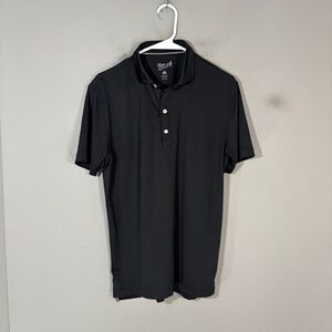 Johnnie-O Performance Polo Shirt Mens S Black Solid UPF 50 Golf Stretch Top